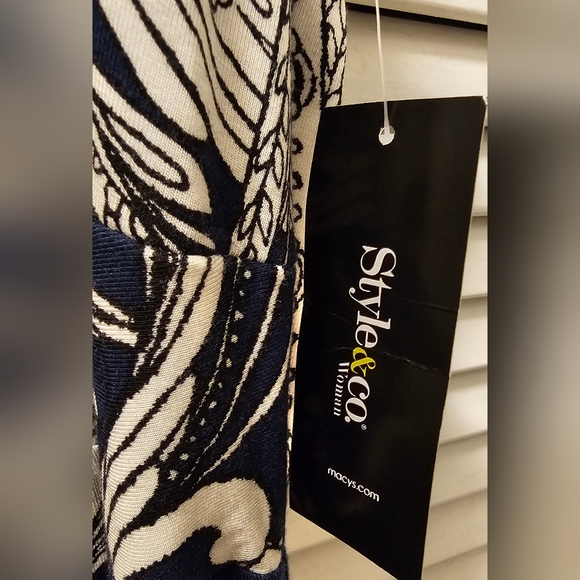 Style & Co Organic Blooms Blue/White Dress 2 XL NWT - Picture 3 of 5